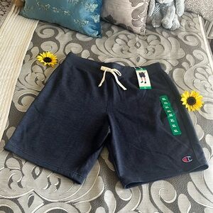 Men's Champion Navy Heather Shorts with Cream Drawstring, XL NWT